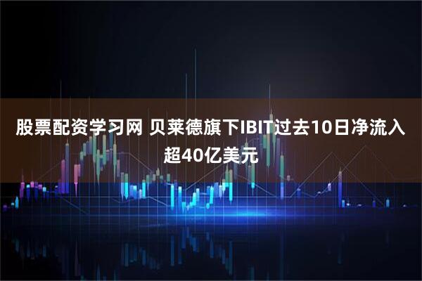 股票配资学习网 贝莱德旗下IBIT过去10日净流入超40亿美元