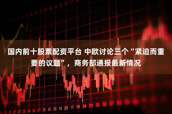 国内前十股票配资平台 中欧讨论三个“紧迫而重要的议题”，商务部通报最新情况